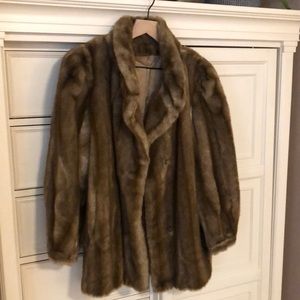Vintage 50s Tissavel France Faux Fur Coat